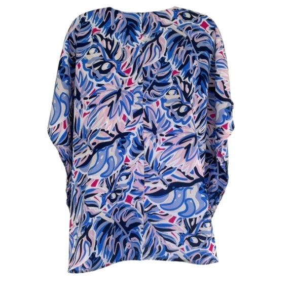 NWT Simple Southern Small Women's Blue and Pink Drape Multicolor Top/Coverup - Picture 7 of 16